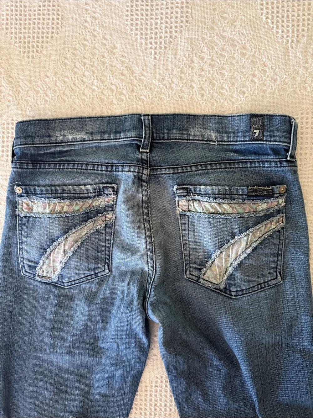 7FAMK Boot Cut Distressed Denim Bootcut Jeans (28)